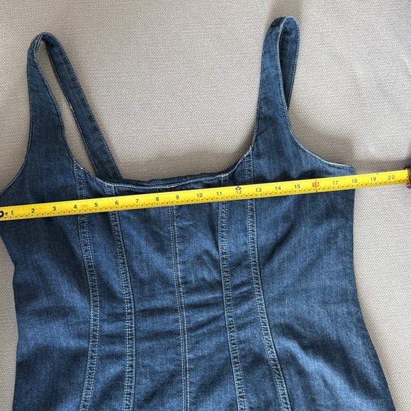 Reformation Amory Denim Midi Dress Size 10 - Picture 7 of 12